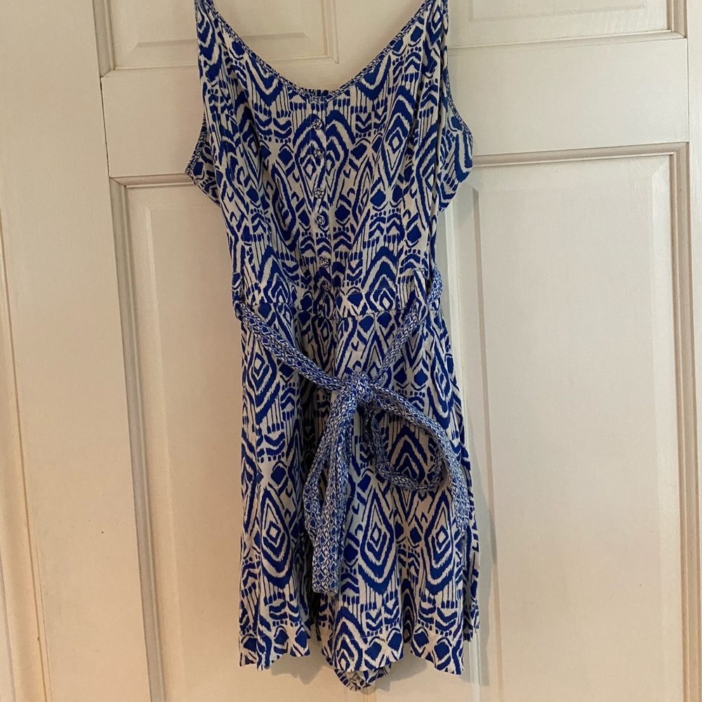 American Eagle Blue and White Romper